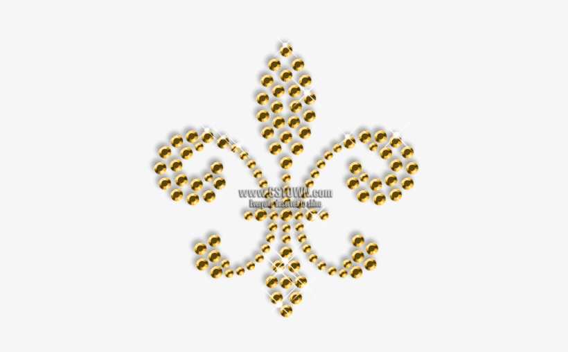 Gold Rhinestud Fleur De Lis Pattern - Motif, transparent png download