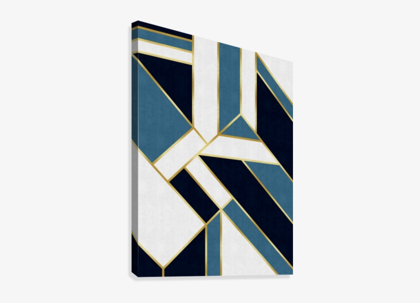 Blue And Gold Pattern Canvas Print - Pillow, transparent png download