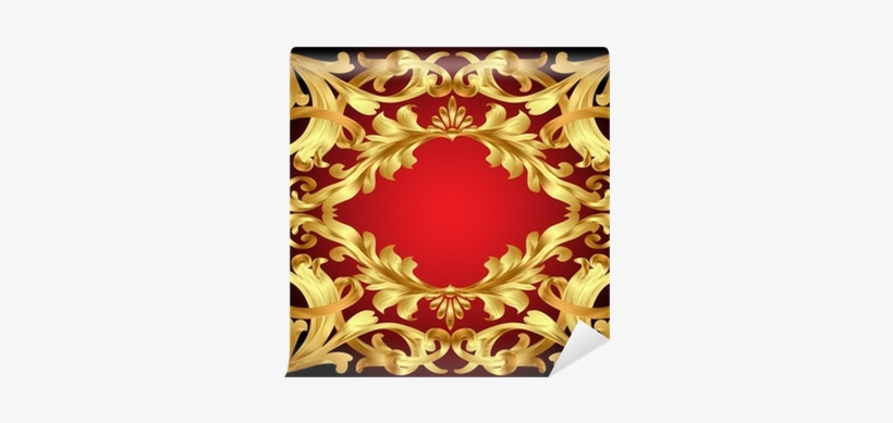 Background Frame With Gold Pattern Wall Mural • Pixers® - Picture Frame, transparent png download