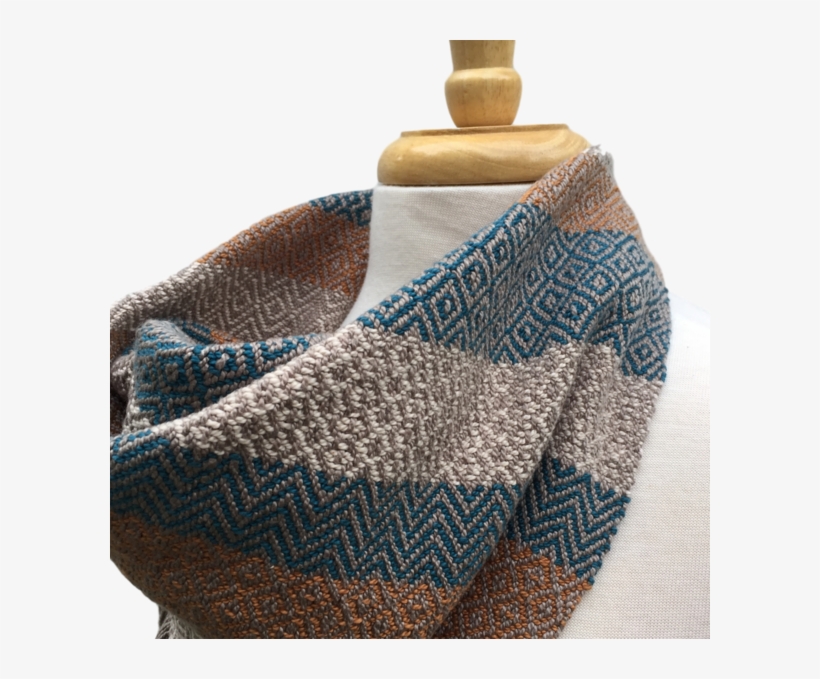 Teal, Gold And Cream Woven Bandana Scarf K - Scarf, transparent png download