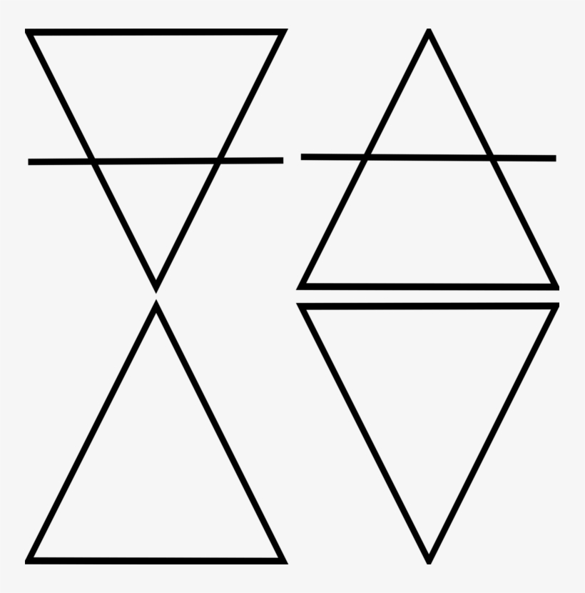 Free Vector Four Geometric Triangle Symbols Clip Art - Four Elements Png, transparent png download