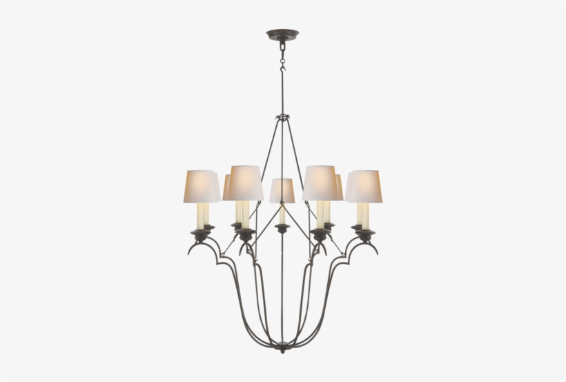 Belvedere Chandelier In Aged Iron With Natural Paper - Visual Comfort E. F. Chapman Belvedere Chandelier, transparent png download