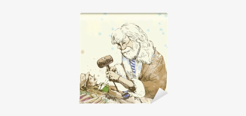 Geppetto, Wood-carver Sculpting Pinocchio Puppet - Geppetto, transparent png download