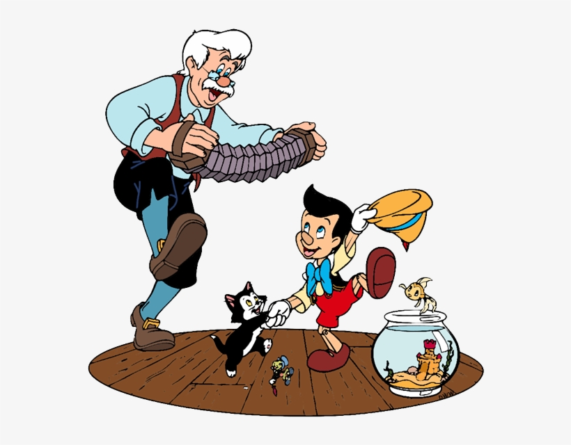 Gepetto, Pinocchio, Figaro Gepetto Playing Accordion - Disney Pinocchio And Figaro Mug465032013259, transparent png download