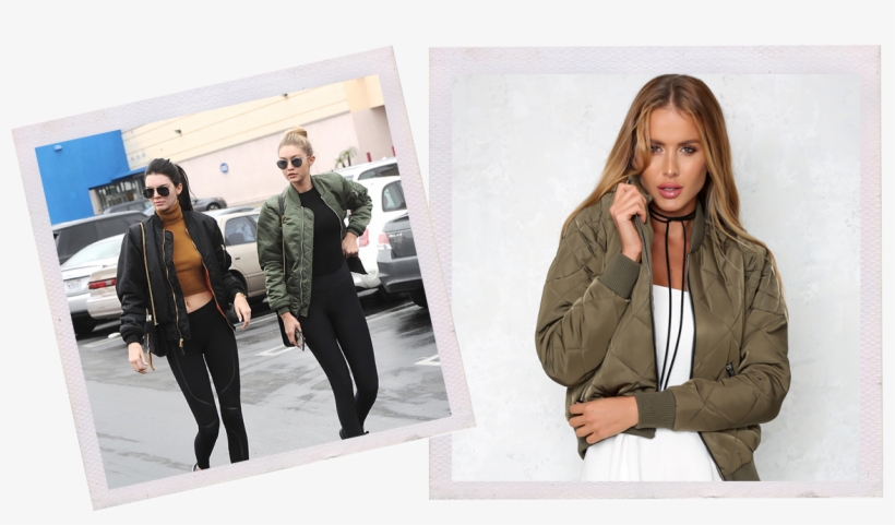 Kendall Jenner And Gigi Hadid Wearing Military Inspired - Gigi Hadid, transparent png download