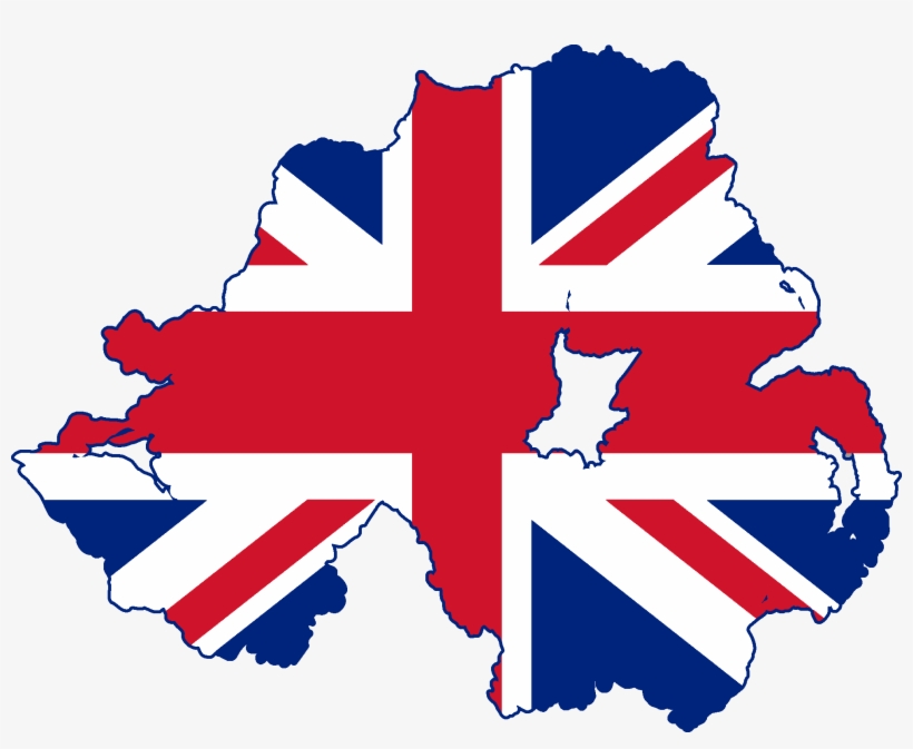 Flag Map Of Northern Ireland - Flag Map Of United Kingdom, transparent png download