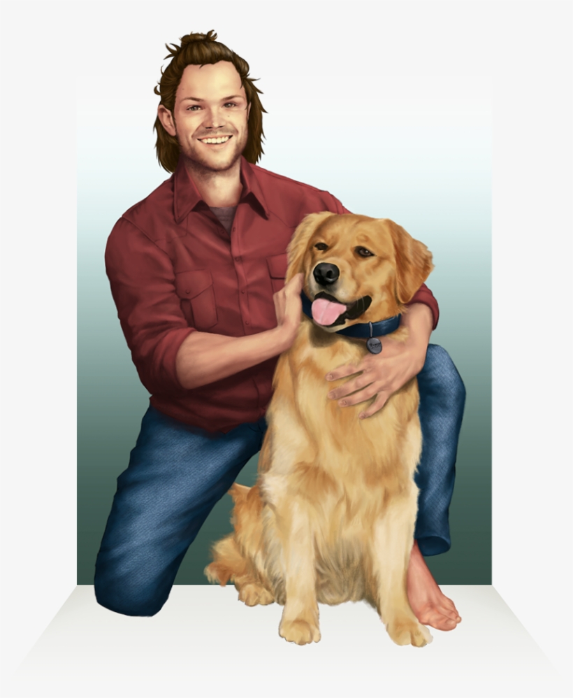 Dean And Cas At The Finish Line - Sam Winchester And Dog, transparent png download