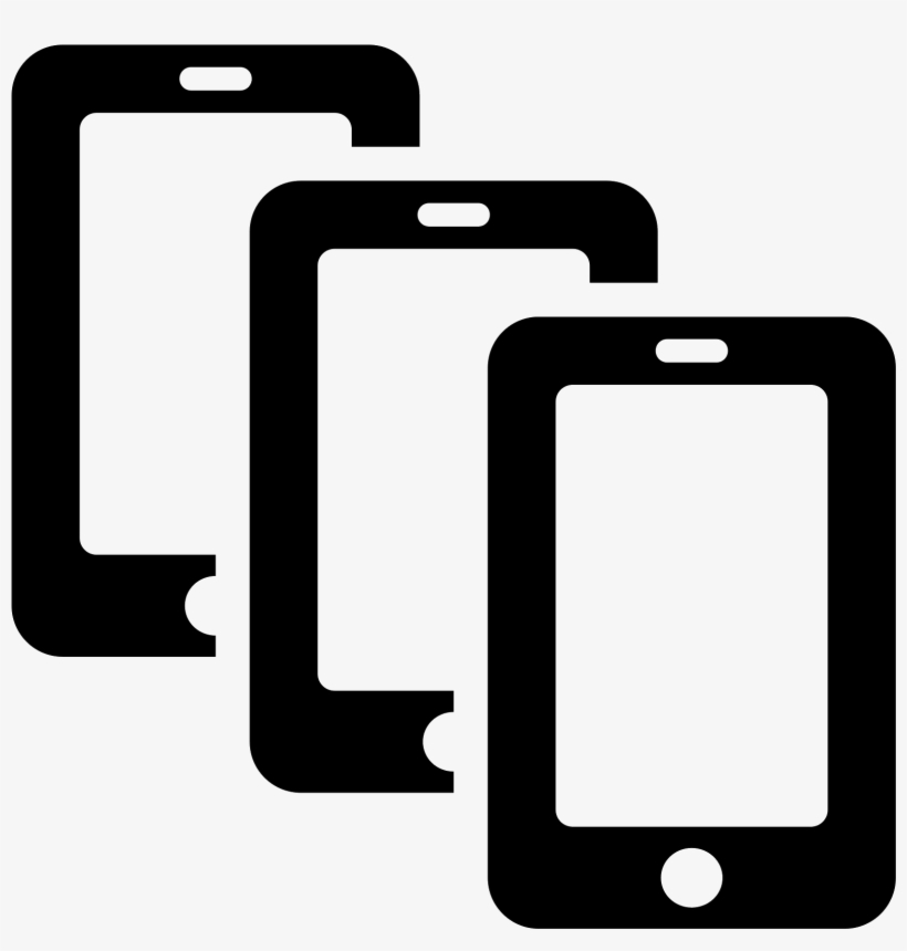 It Is A Drawing Of Three Smart Phones With The Second - Мобильный Телефон Иконка Png, transparent png download