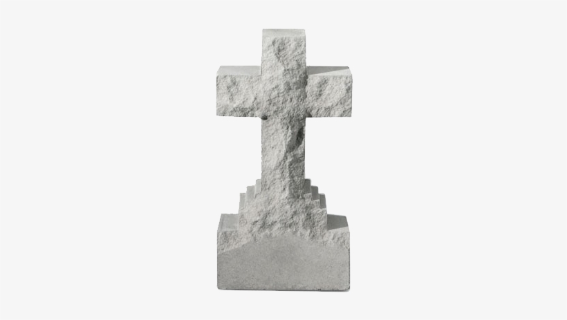 Cross Shaped Stone Garden Marker - Plain Cross On Base - Memorial Stone Cross - Perfect, transparent png download