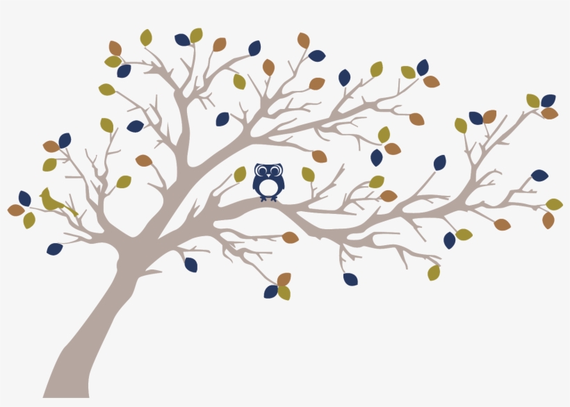 Woodland Tree With Owl - Wall Art Png Transparent, transparent png download