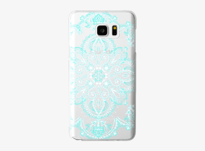 Aqua And White Lace Mandala - Mobile Phone, transparent png download