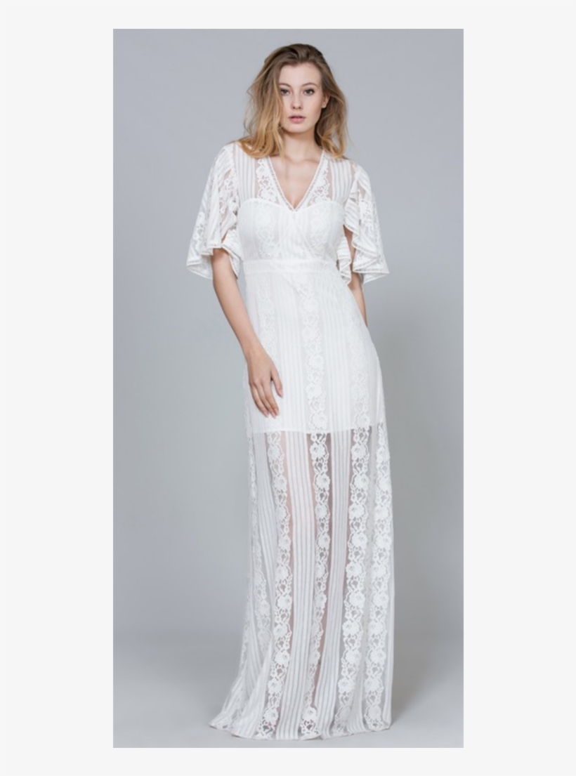 White Lace Dress - Dress, transparent png download