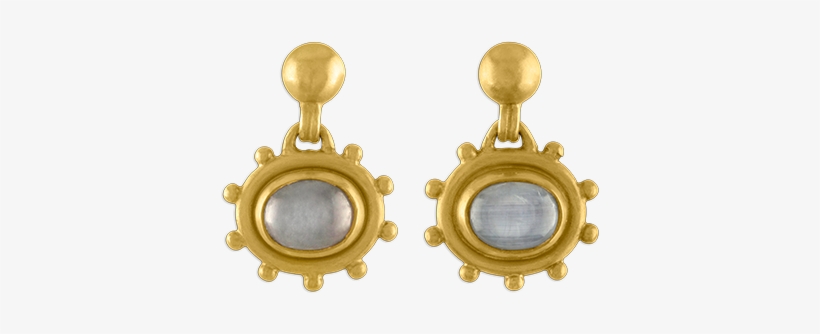 Granulated Gray Star Sapphire Bell Earrings - Earring, transparent png download