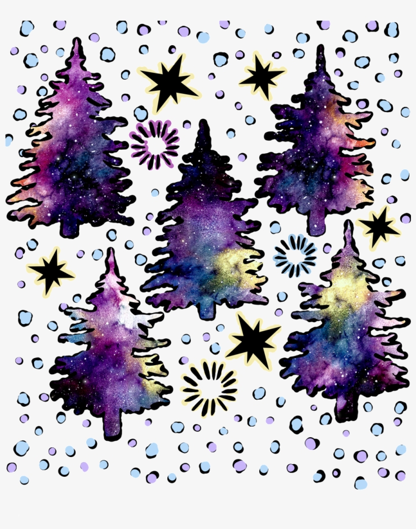 Hand Drawn Rendering Christmas Tree Background Png - Christmas Tree, transparent png download