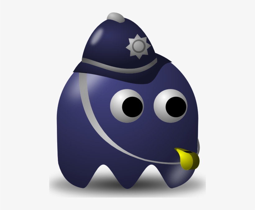 Free Vector Pcman Game Baddie Policeman Clip Art - Policeman Clipart, transparent png download