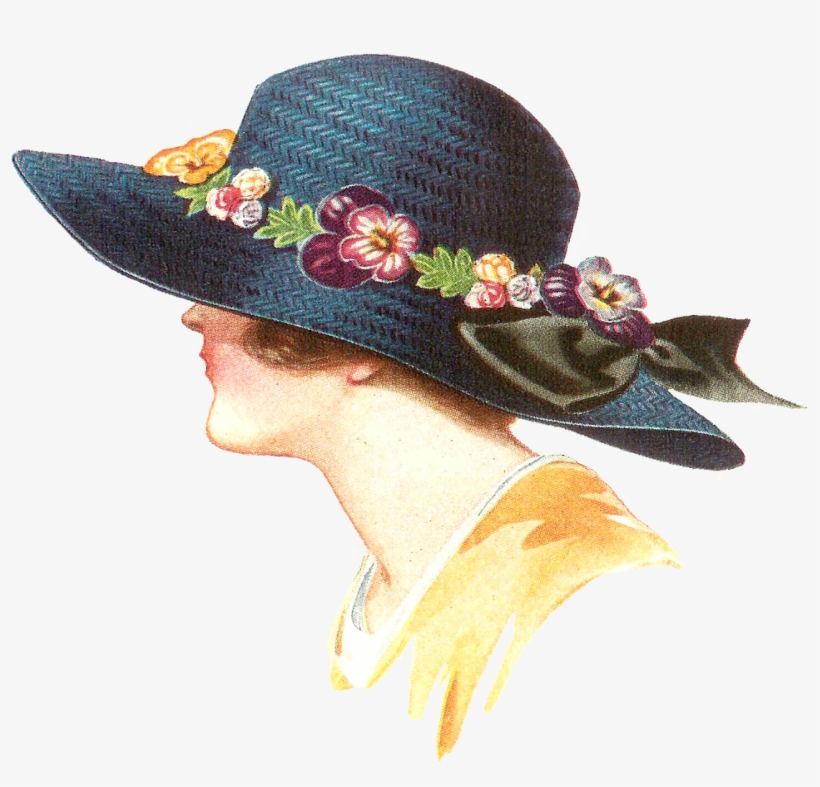Antique Images - Womens Hat Fashion Illustration, transparent png download