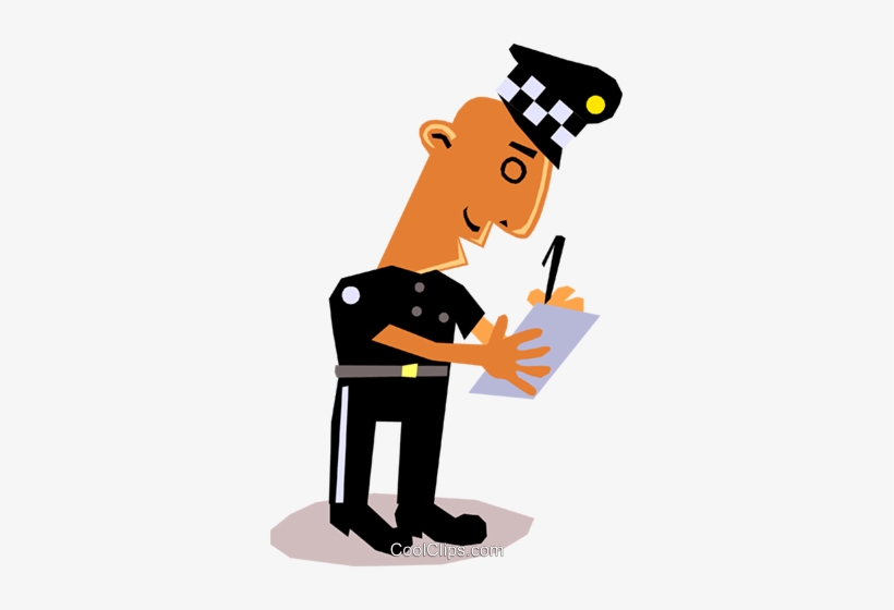 Funky Picasso Policeman Royalty Free Vector Clip Art - Polizist Mit Strafzettel Clipart, transparent png download
