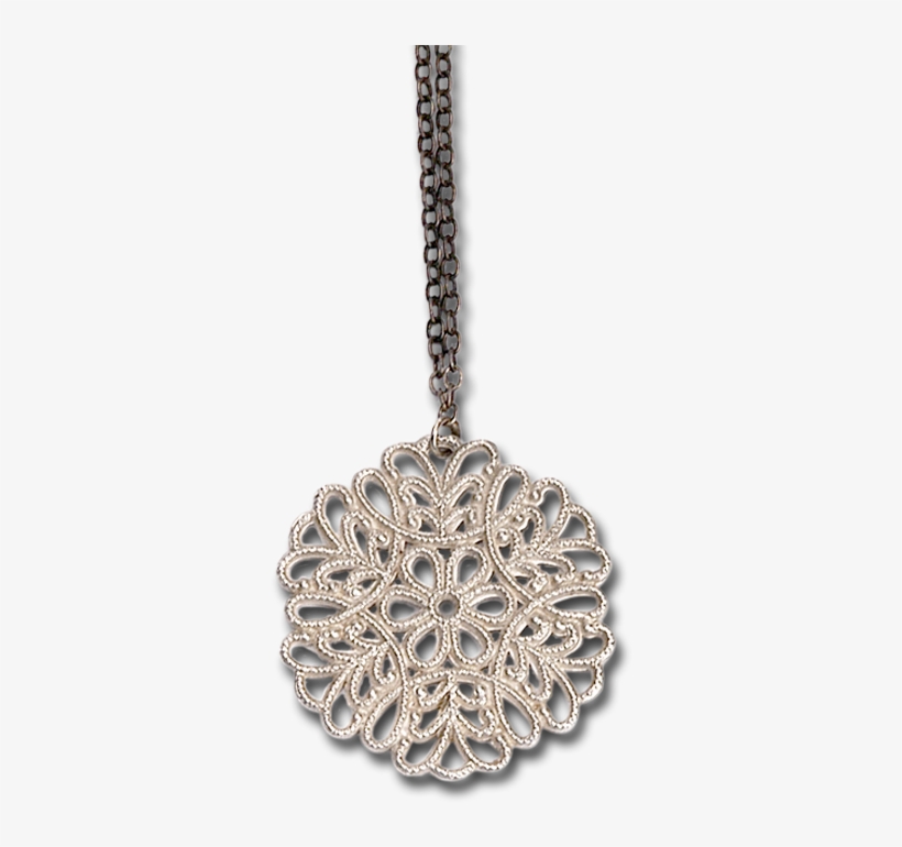 Snowflake Small Silver Pendant Necklace - Necklace, transparent png download