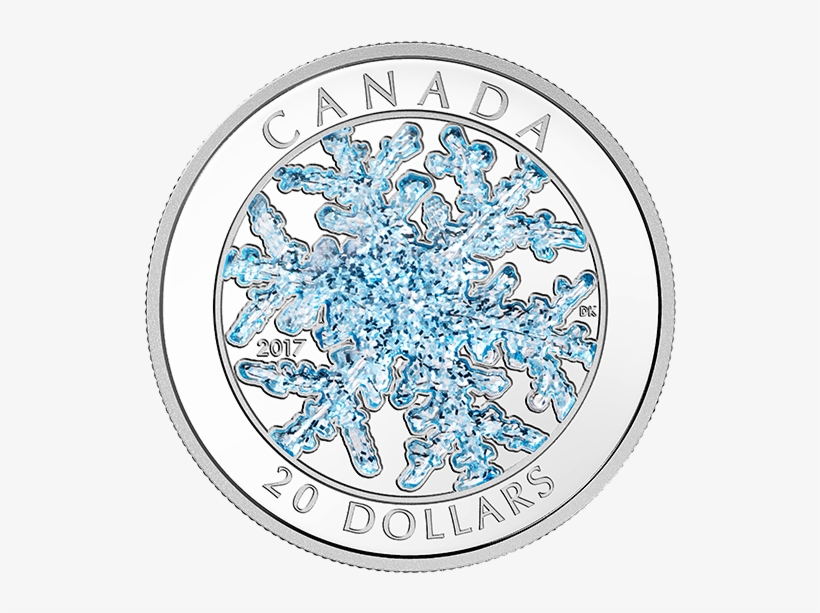 Pure Silver Coloured Coin Snowflake Mintage - Canadian Mint Coins 2017, transparent png download
