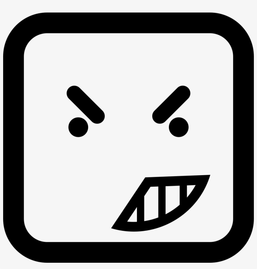 Anger On Emoticon Face Of Rounded Square Outline Comments - Гнев Иконка, transparent png download
