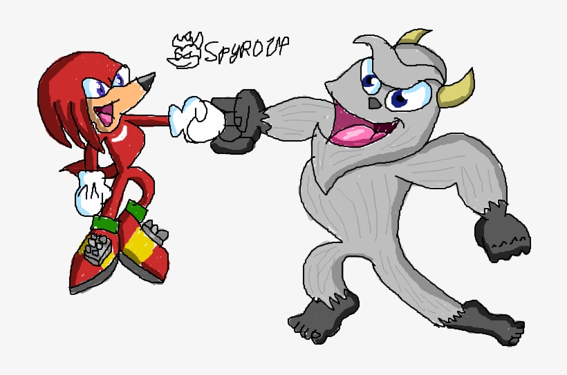 Knuckles The Echidna And Bentley The Yeti By Spyroup - Spyro Bentley The Yeti, transparent png download