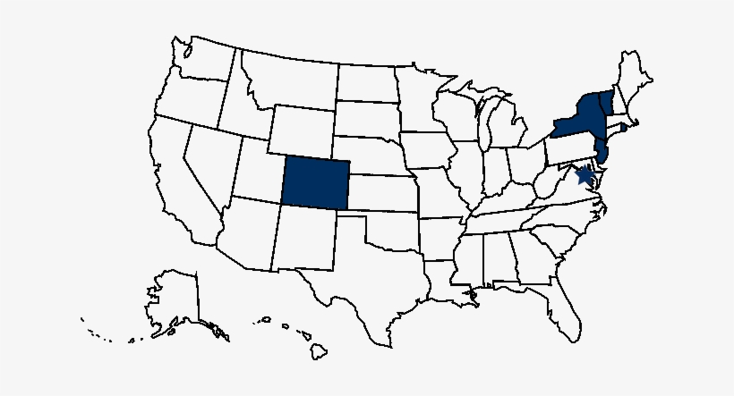 Okay, These Are Some States Where Owning Brass Knuckles - Silhouette Usa Map Outline, transparent png download