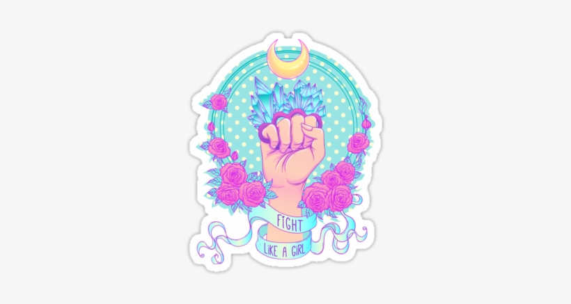 'fight Like A Girl' Sticker By Varvara Gorbash - Sailor Moon Fight Like A Girl, transparent png download