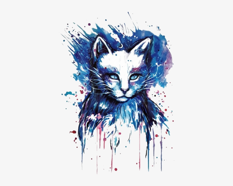 Temporary Tattoo Splash Cat Tattoo - Artwear Tattoo, transparent png download