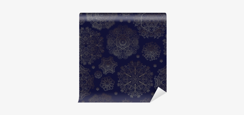 Floral Seamless Pattern With Stylized Snowflakes - Snowflake, transparent png download