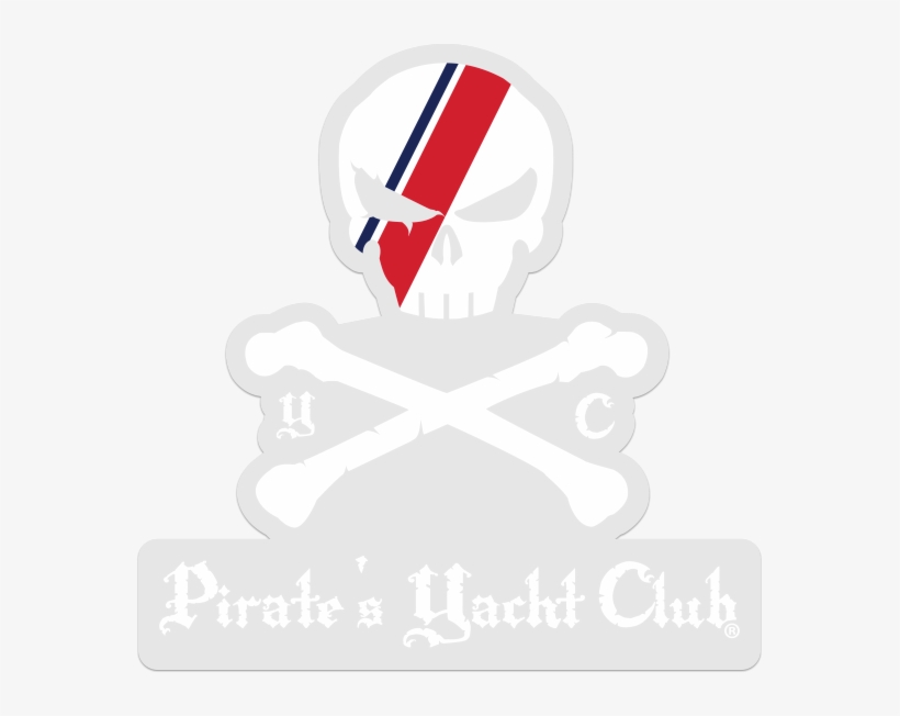 "skull & Crossbones Cg Stripe" Sticker White - Skull, transparent png download