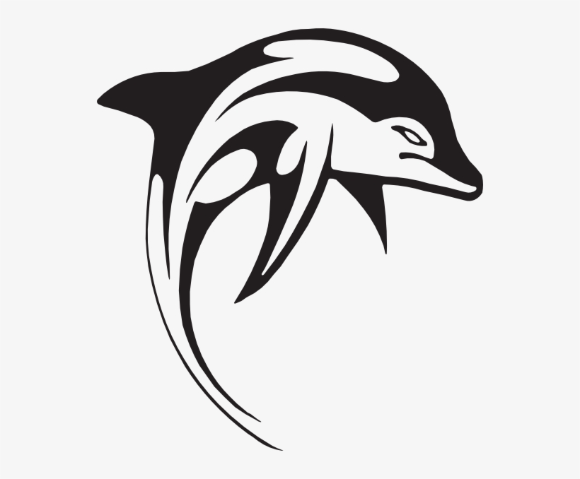 90s Dolphin Cliparts - Dolphin Black And White Vector, transparent png download