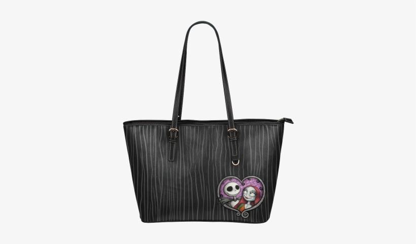 Jack & Sally Heart Leather Tote Bag/large - Nightmare Love Commuter Bag/small Fashional Designed, transparent png download