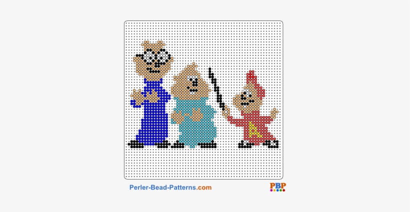 Alvin And The Chipmunks Pattern - Perler Beads Alvin And The Chipmunks, transparent png download