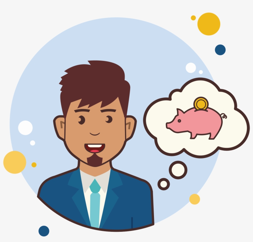 Człowiek Z Piggy Bank Icon - Man, transparent png download