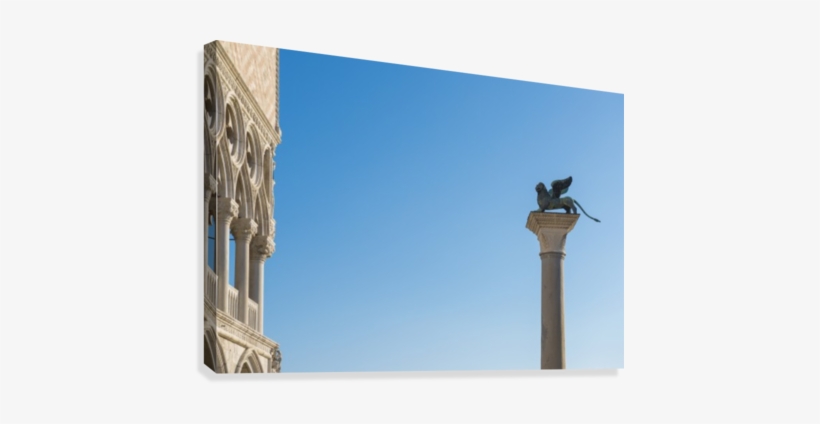 Statue On Top Of A Column Monument Against A Blue Sky - Printscapes Wall Art: 18" X 12" Canvas Print With Black, transparent png download