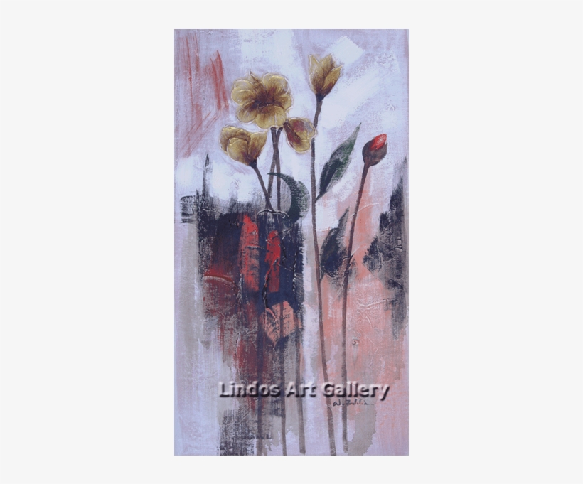 Textured Gold Flowers Oil Painting - Magnolia, transparent png download