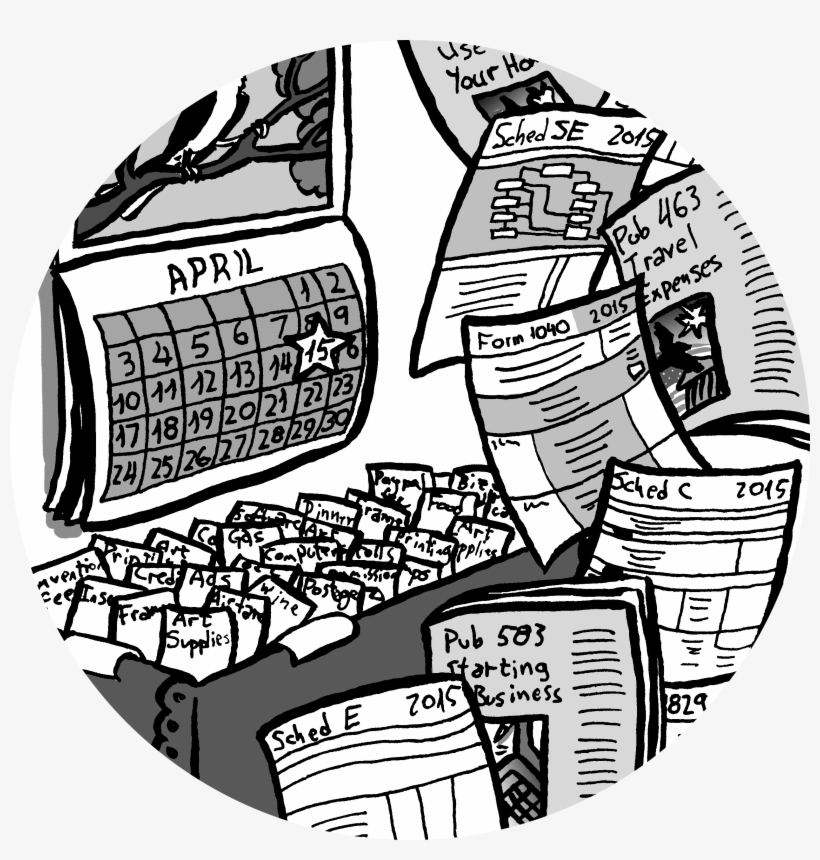 Taxes For Working Cartoonists With E - Drawing, transparent png download