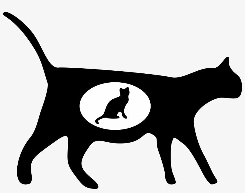 Silhouette Of A Pregnant Cat - Transparent Background Cats Clipart, transparent png download