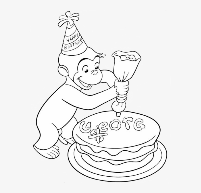 Curious George Decorating A Cake - Curious George, transparent png download