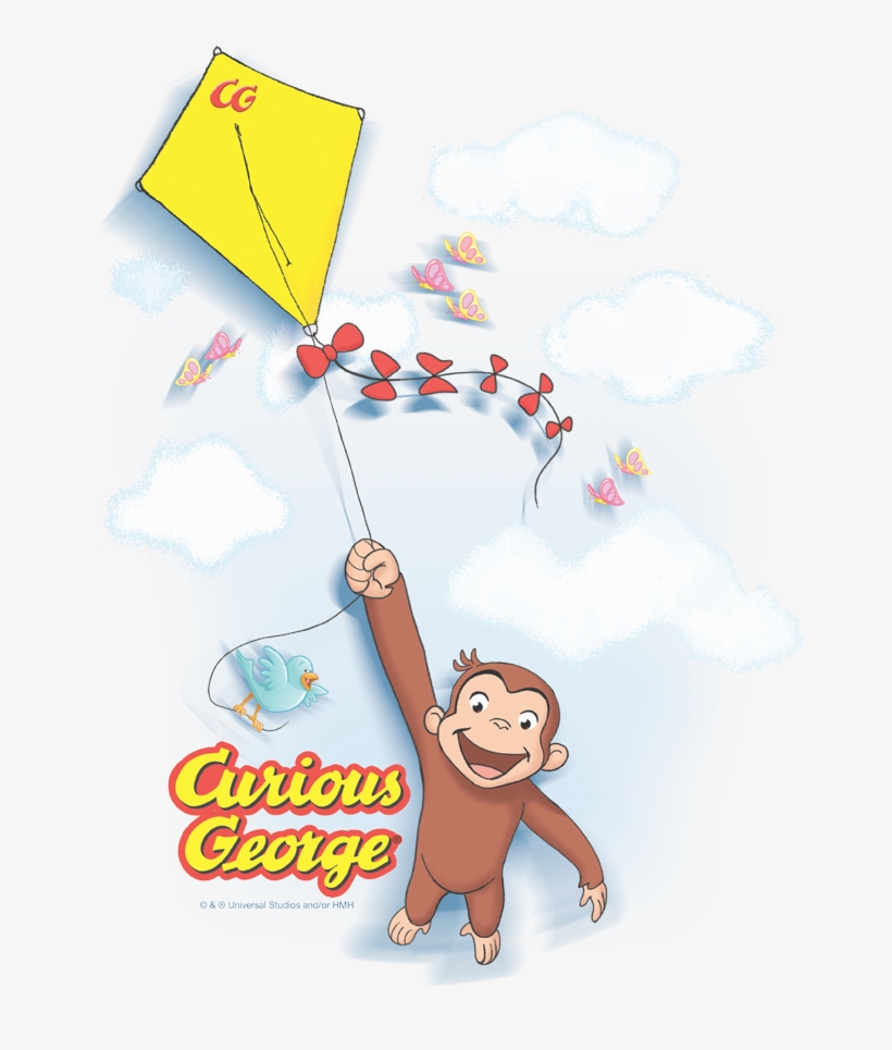 Curious George Flight Men's Long Sleeve T-shirt - Curious George, transparent png download