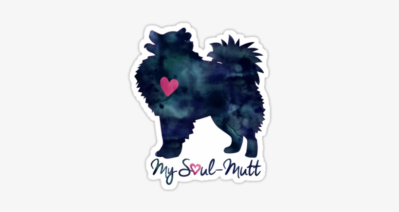 American Eskimo Dog Breed Silhouette Black Watercolor - American Eskimo Dog, transparent png download