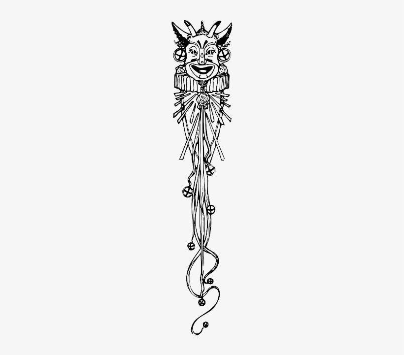 Black, Outline, White, Automatic, Jester, Devil, Creepy - Jester, transparent png download