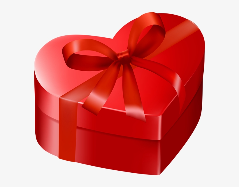 Red Gift Box Png - Red Heart Gift Box, transparent png download