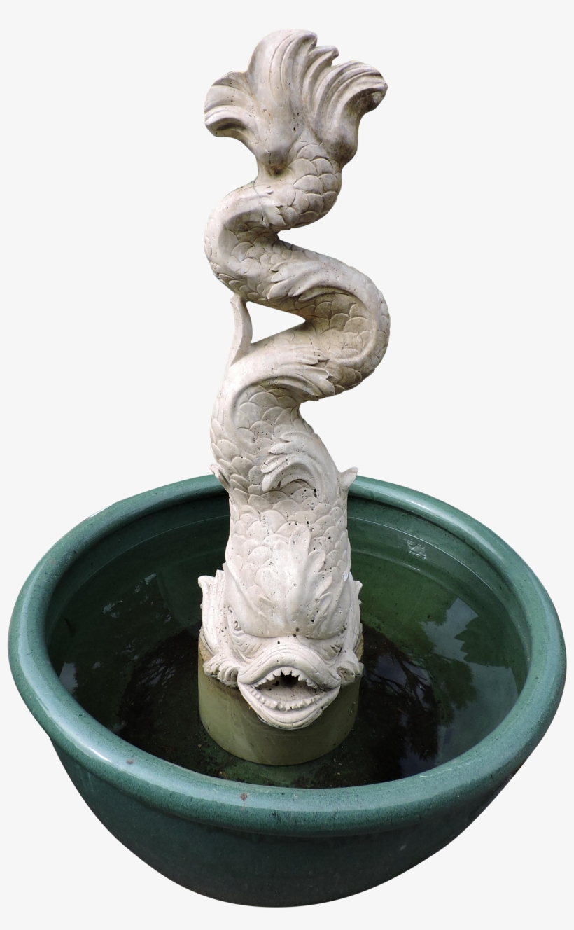 Lovely Travertine Marble Sea Serpent Water Fountain - Fountain, transparent png download