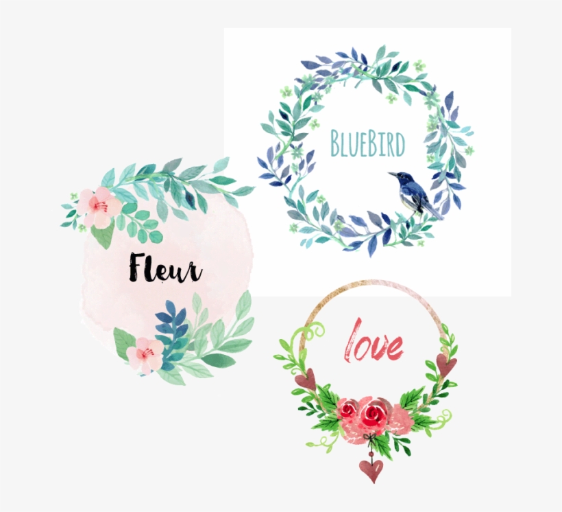 Create A Striking Handmade Watercolor Logo - 花圈 手繪, transparent png download