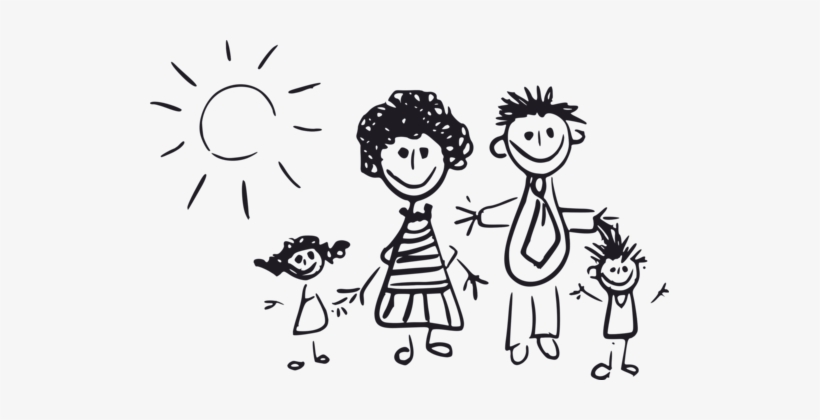 Ausmalbild Father's Day Mother's Day Gratis Coloring - Familia Png, transparent png download