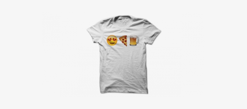 Emoji Loves Pizza And Beer T-shirt - Aim Global T Shirt, transparent png download