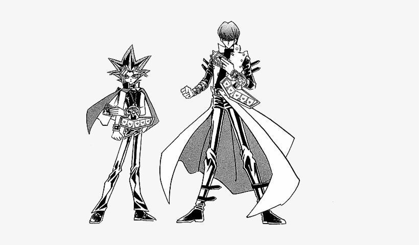 Dark Yugi And Kaiba - Seto Kaiba Black And White, transparent png download