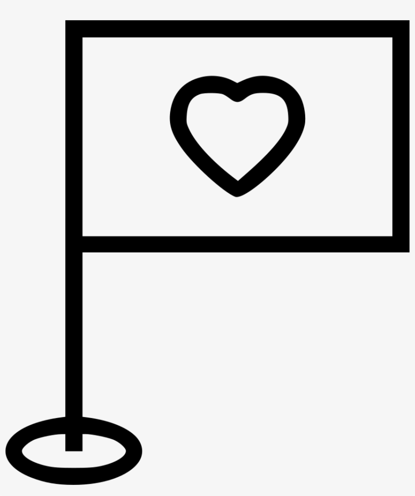 Flag Pole Comments - Heart, transparent png download