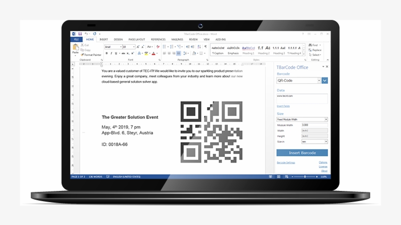 Crear Códigos De Barras Con Microsoft Word ¡simplemente - Qr Code, transparent png download
